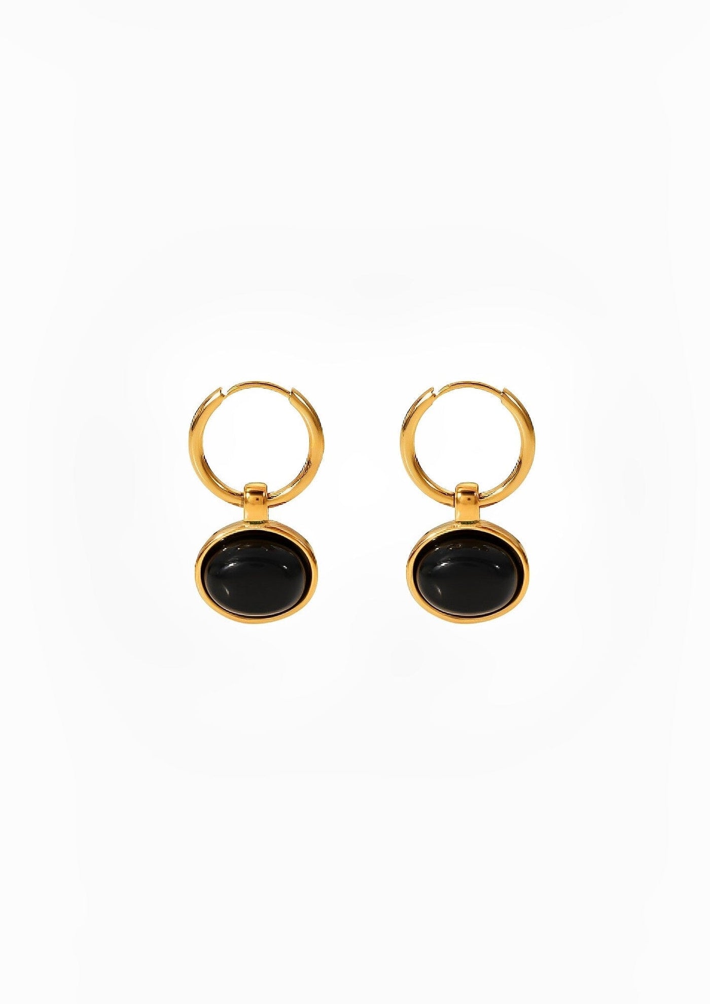 BLACK STONE EARRINGS